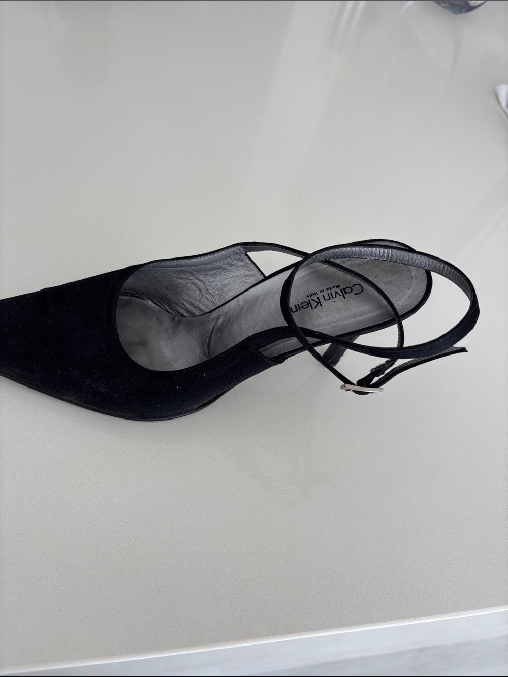 Calvin Klein Satin Ankle Strap Heel - Picture 3 of 6